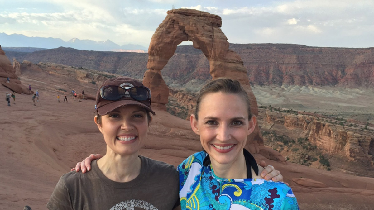 At film shoot in Moab with eBusiness team member Valina Axelgard, 2016