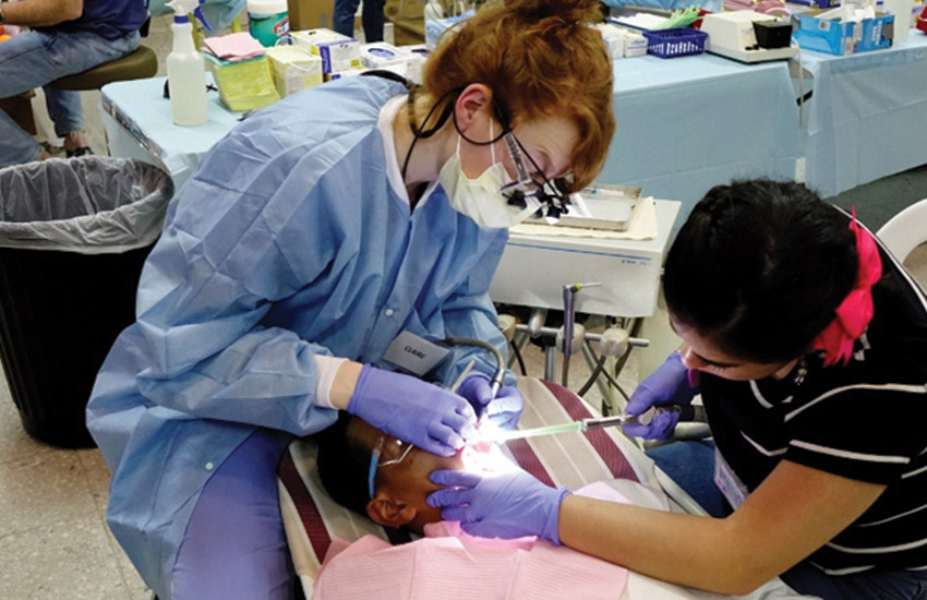 Patient receiving dental care