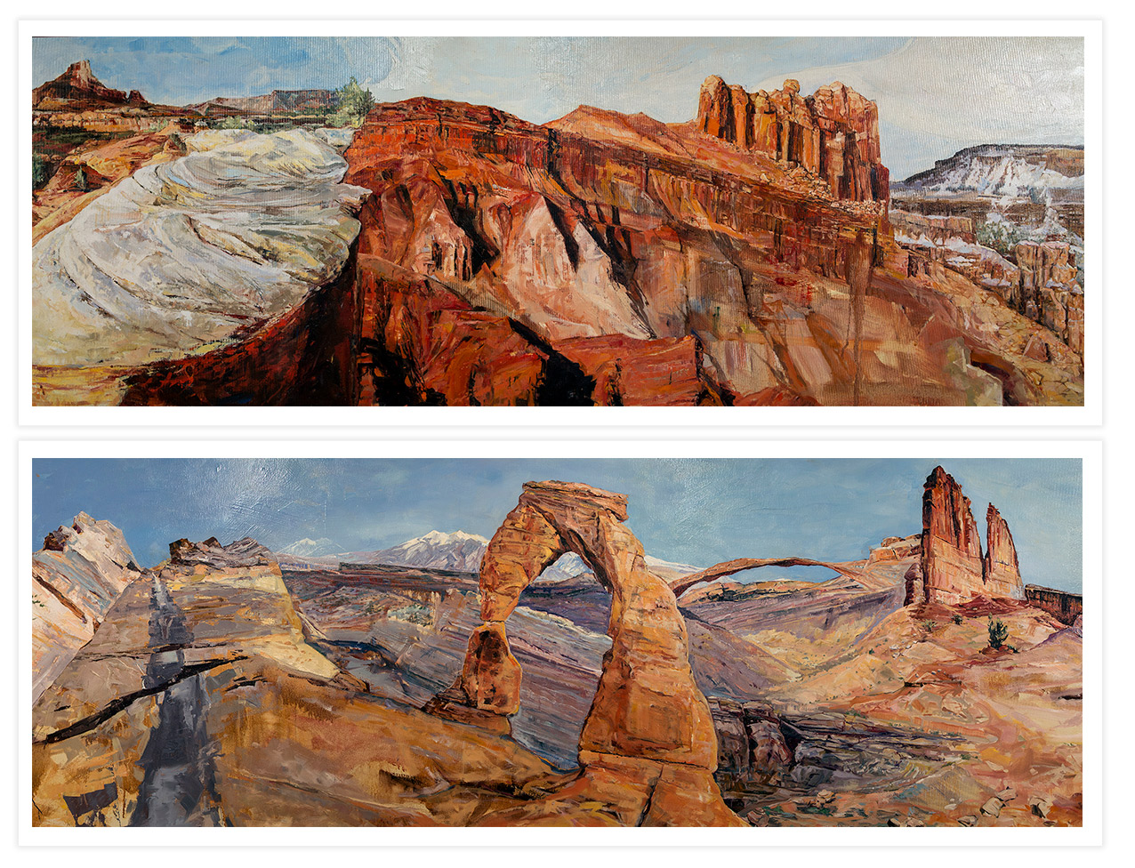 Portions of red rock painting