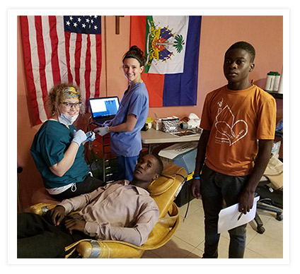 Patients at the humanitarian clinic in Haiti